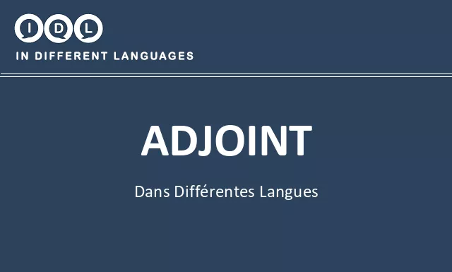 Adjoint dans différentes langues - Image