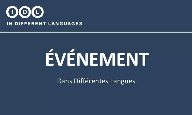 Événement dans différentes langues - Image