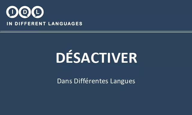 Désactiver dans différentes langues - Image