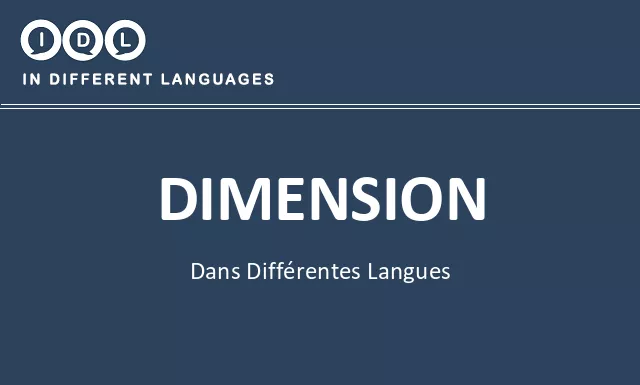 Dimension dans différentes langues - Image