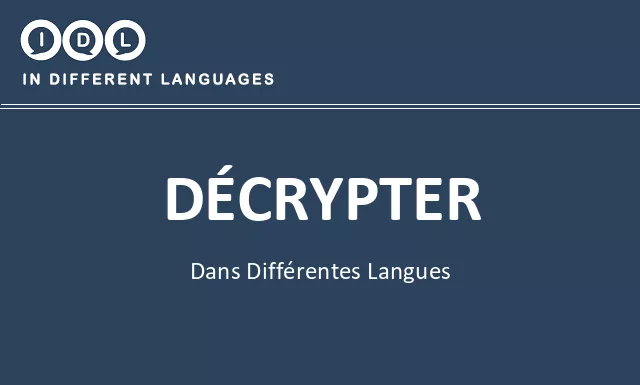 Décrypter dans différentes langues - Image