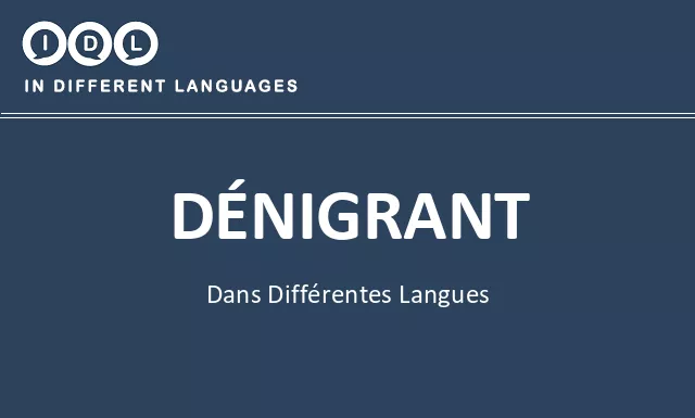 Dénigrant dans différentes langues - Image