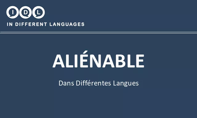 Aliénable dans différentes langues - Image