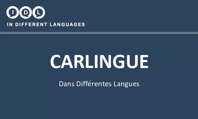 Carlingue dans différentes langues - Image