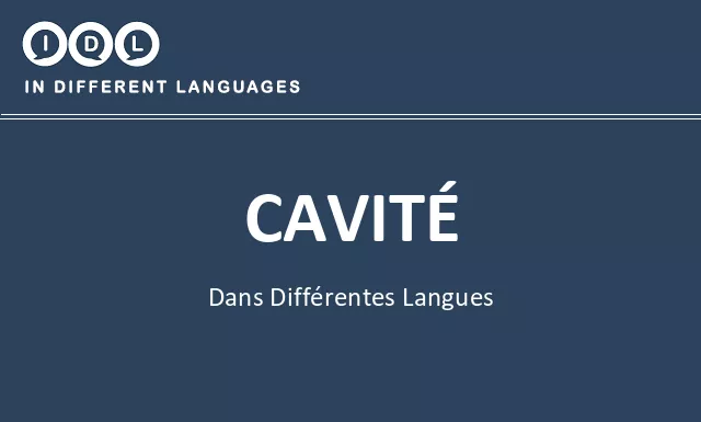 Cavité dans différentes langues - Image