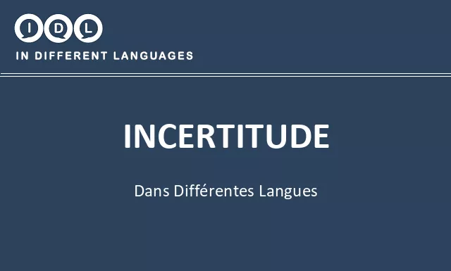 Incertitude dans différentes langues - Image