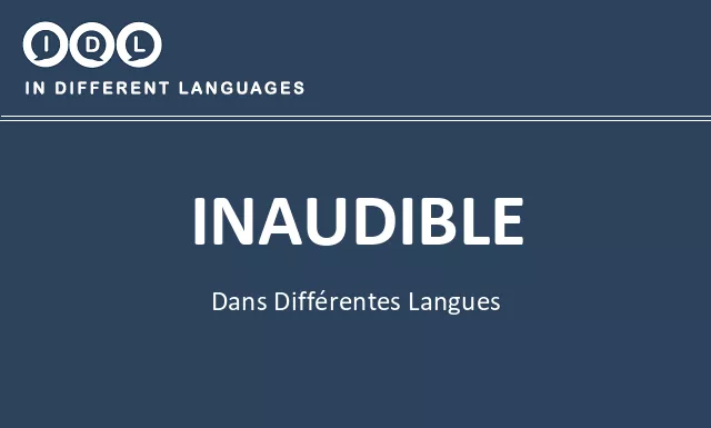 Inaudible dans différentes langues - Image