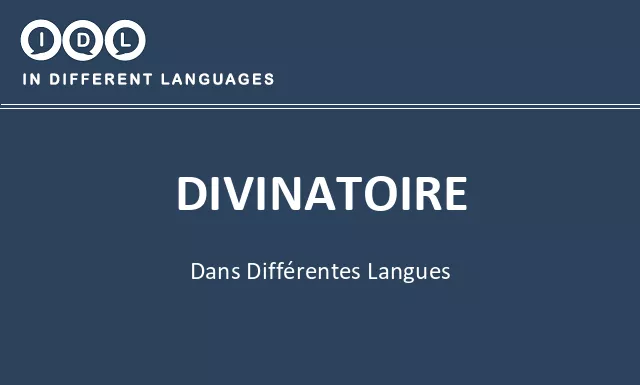 Divinatoire dans différentes langues - Image