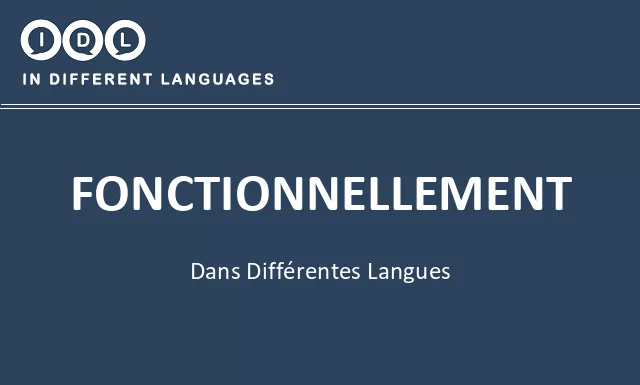 Fonctionnellement dans différentes langues - Image