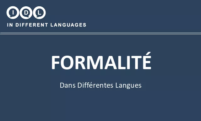 Formalité dans différentes langues - Image