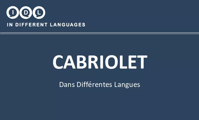 Cabriolet dans différentes langues - Image