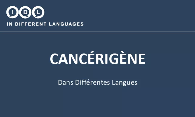 Cancérigène dans différentes langues - Image