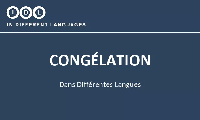 Congélation dans différentes langues - Image