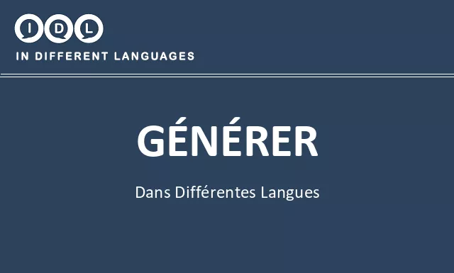 Générer dans différentes langues - Image
