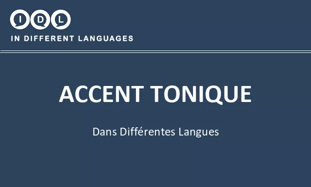 Accent tonique dans différentes langues - Image