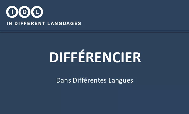 Différencier dans différentes langues - Image