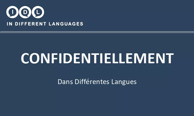 Confidentiellement dans différentes langues - Image