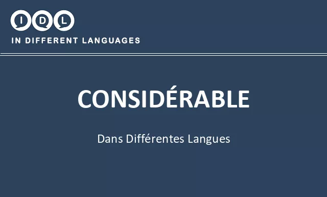 Considérable dans différentes langues - Image
