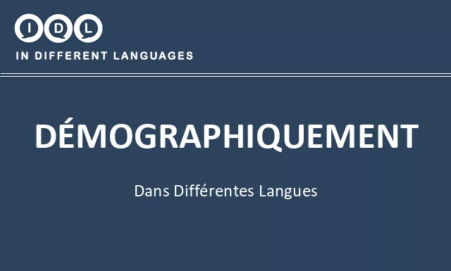 Démographiquement dans différentes langues - Image