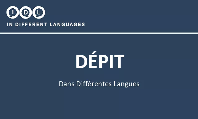 Dépit dans différentes langues - Image