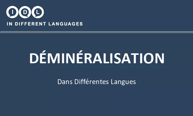 Déminéralisation dans différentes langues - Image