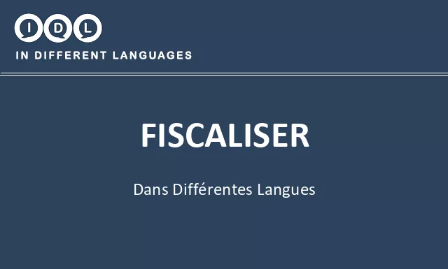 Fiscaliser dans différentes langues - Image