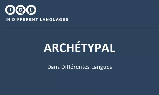 Archétypal dans différentes langues - Image