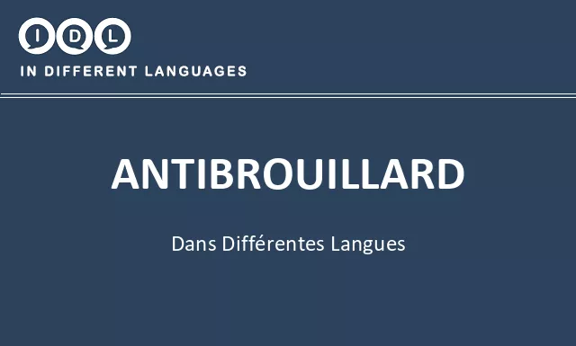 Antibrouillard dans différentes langues - Image