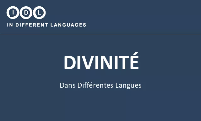 Divinité dans différentes langues - Image