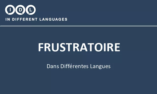 Frustratoire dans différentes langues - Image