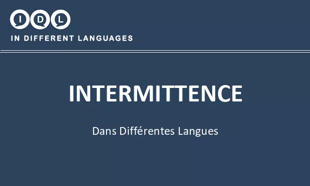 Intermittence dans différentes langues - Image