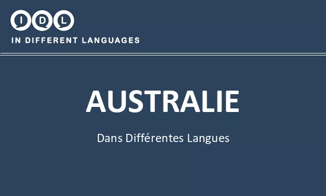 Australie dans différentes langues - Image