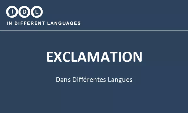 Exclamation dans différentes langues - Image