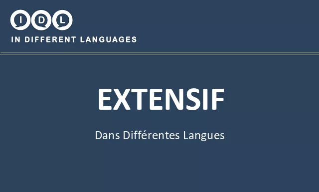 Extensif dans différentes langues - Image