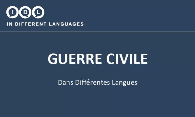 Guerre civile dans différentes langues - Image