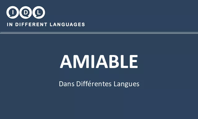 Amiable dans différentes langues - Image