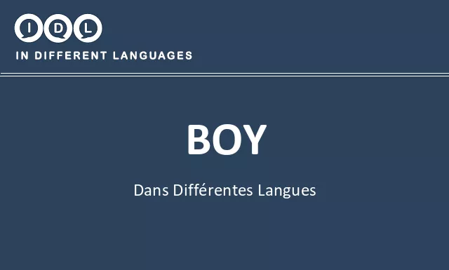 Boy dans différentes langues - Image
