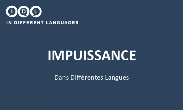 Impuissance dans différentes langues - Image