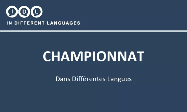 Championnat dans différentes langues - Image