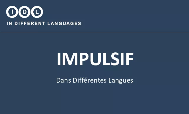 Impulsif dans différentes langues - Image