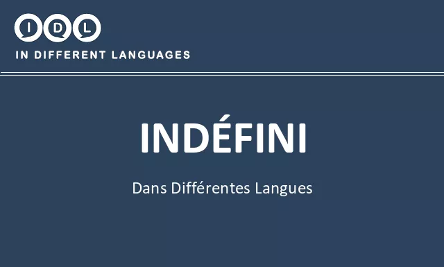 Indéfini dans différentes langues - Image