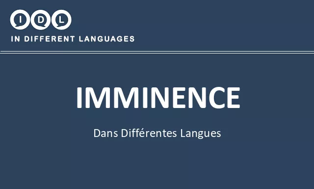 Imminence dans différentes langues - Image