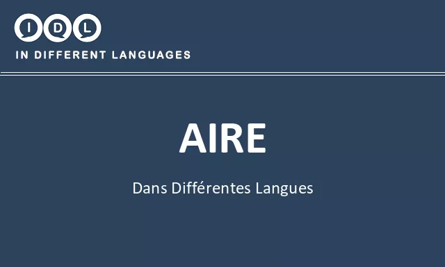 Aire dans différentes langues - Image