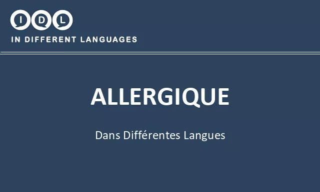 Allergique dans différentes langues - Image