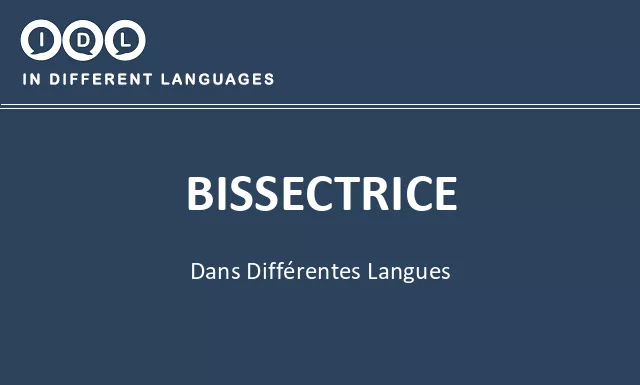 Bissectrice dans différentes langues - Image