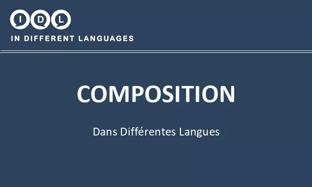 Composition dans différentes langues - Image
