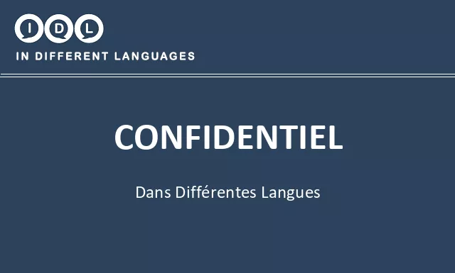 Confidentiel dans différentes langues - Image