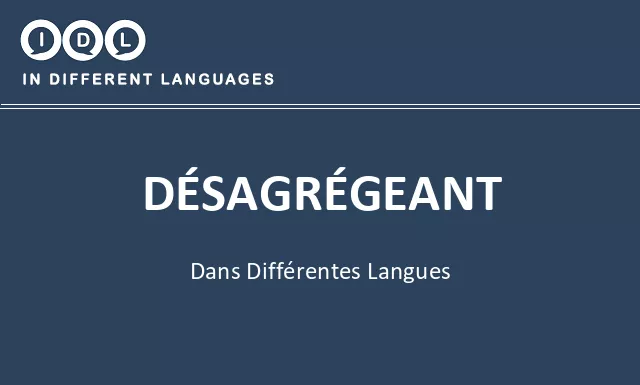 Désagrégeant dans différentes langues - Image