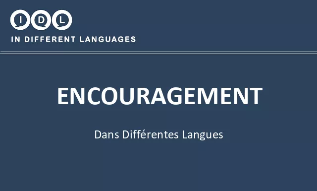 Encouragement dans différentes langues - Image