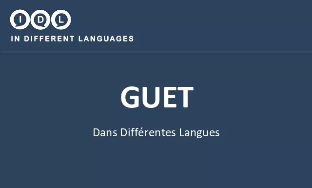 Guet dans différentes langues - Image